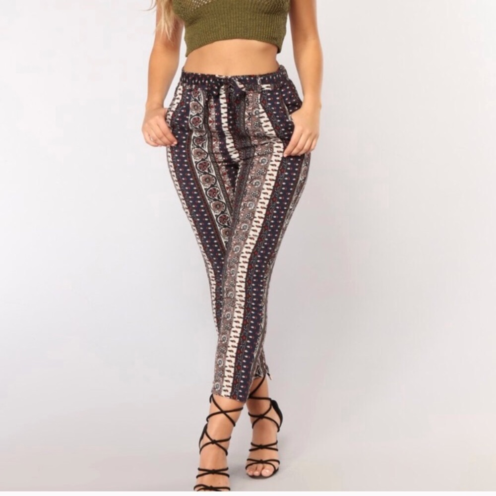 Boho fashion nova cropped pant